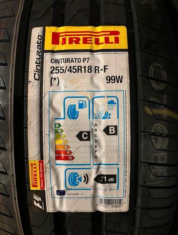 2 nieuwe banden Pirelli Cinturato P7 255/45/18  beschikbaar voor biedingen