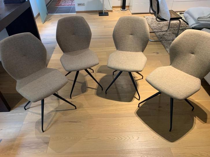 6 stoelen MOODS #91#95 mango-camel - 4 vaste, 2 draaibaar, Huis en Inrichting, Stoelen, Zo goed als nieuw, Vijf, Zes of meer stoelen