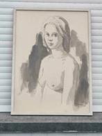 lavis femme signe vic van berckelaer 72, Antiquités & Art, Art | Peinture | Classique, Enlèvement ou Envoi