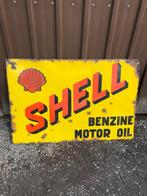 Plaque émaillée SHELL, Verzamelen, Ophalen, Gebruikt, Reclamebord
