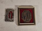 2 kleine souvenirs met afbeelding Maria - Lourdes, Antiek en Kunst, Antiek | Religieuze voorwerpen, Ophalen of Verzenden