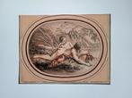 Gravure 'Deux Naïades' - 18de eeuw, Antiek en Kunst, Ophalen of Verzenden