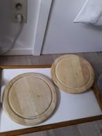 2 stuks Houten ronde snijplank  26 cm, Huis en Inrichting, Woonaccessoires | Dienbladen, Ophalen of Verzenden, Gebruikt