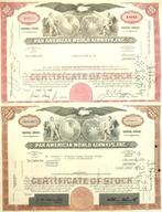 2X Pan American World Airways Inc. 1964 & 1972, Timbres & Monnaies, Actions & Titres, Certificat d'action, Enlèvement ou Envoi