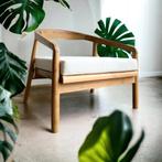 Teaken houten XL diepe lounge stoel`met kussen, Antiek en Kunst, Ophalen of Verzenden