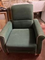 2 jolis fauteuils vintage tissu vert, Enlèvement, Utilisé, Tissus