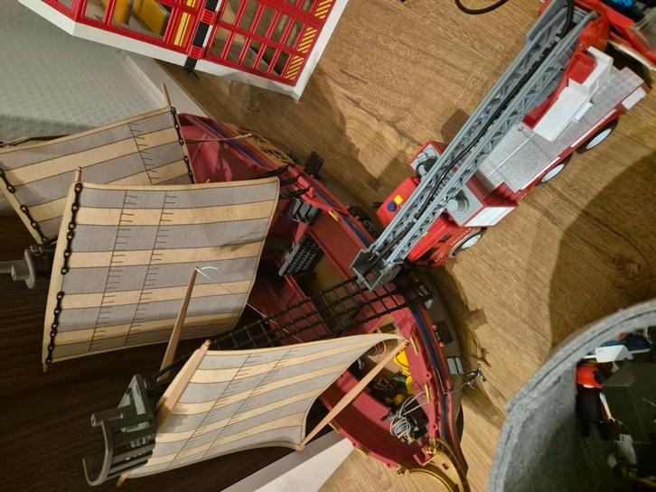 Uitgebreide set brandweer/politie/piratenschip, Kinderen en Baby's, Speelgoed | Playmobil, Ophalen