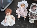 3 porseleinen/stenen poppen, Verzamelen, Poppen, Ophalen of Verzenden, Gebruikt