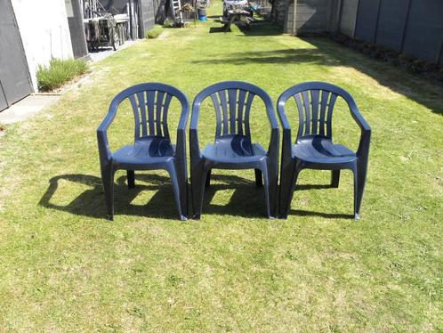 igst 12 x Jardin tuin stoel stapelbaar blauw zie eigen fotos, Tuin en Terras, Tuinstoelen, Zo goed als nieuw, Plastic, Stapelbaar