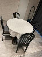 Table ronde avec 6 chaises en bon état Diamètre 1,10 m., Enlèvement, Utilisé
