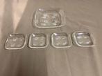 Vierkante glazen onderzetters, Ophalen, Zo goed als nieuw