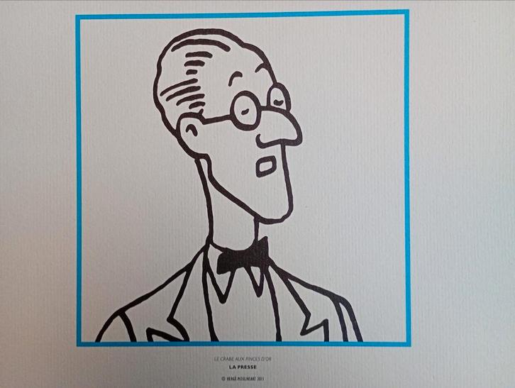 Lithographie de Tintin par un journaliste, Antiquités & Art, Art | Lithographies & Sérigraphies, Enlèvement ou Envoi