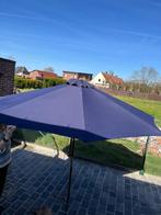 Grote blauwe zonne parasol, Ophalen, Gebruikt, Stokparasol, Kantelbaar