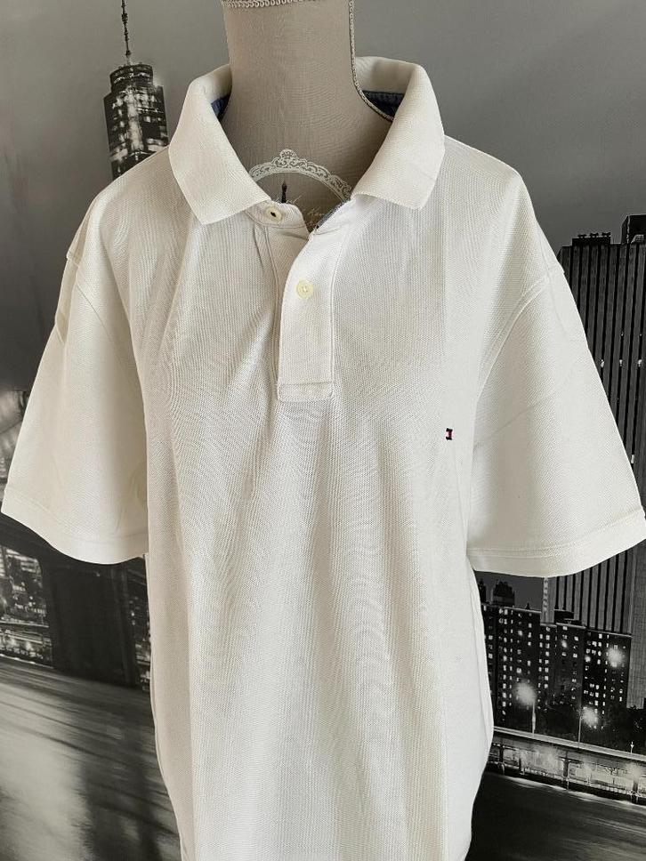 witte polo Tommy Hilfiger XXL Slim Fit, Kleding | Heren, Polo's, Zo goed als nieuw, Overige maten, Wit, Verzenden