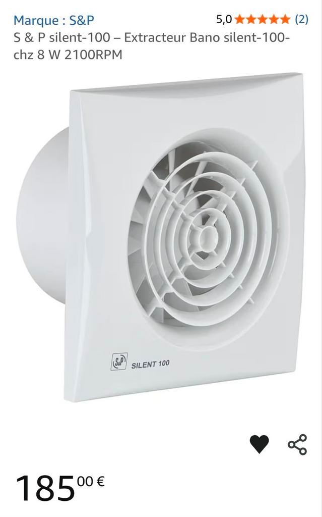 ! NEUF ! Extracteur Silent-100 à temporisation, Bricolage & Construction, Ventilation & Extraction, Extracteur, Enlèvement ou Envoi