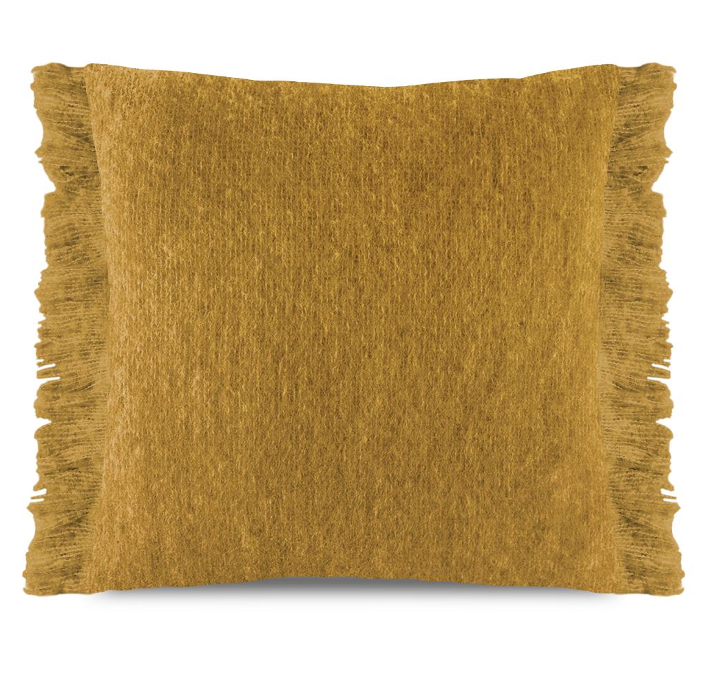 Podevache Coussin en laine Curry NEUF 70x 70 cm, Enlèvement ou Envoi, Neuf, Jaune, Carré