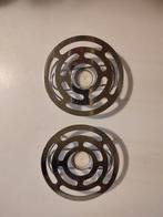 Set van 2 verchroomde schotelwarmers/rechauds, met kaarsjes, Enlèvement, Comme neuf, Inox, Autres types