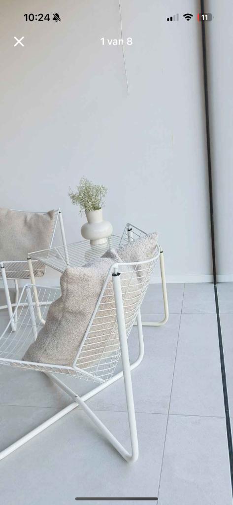 Moet weg - Niels Gammelgaard, Huis en Inrichting, Stoelen, Gebruikt, Twee, Metaal, Wit, Ophalen