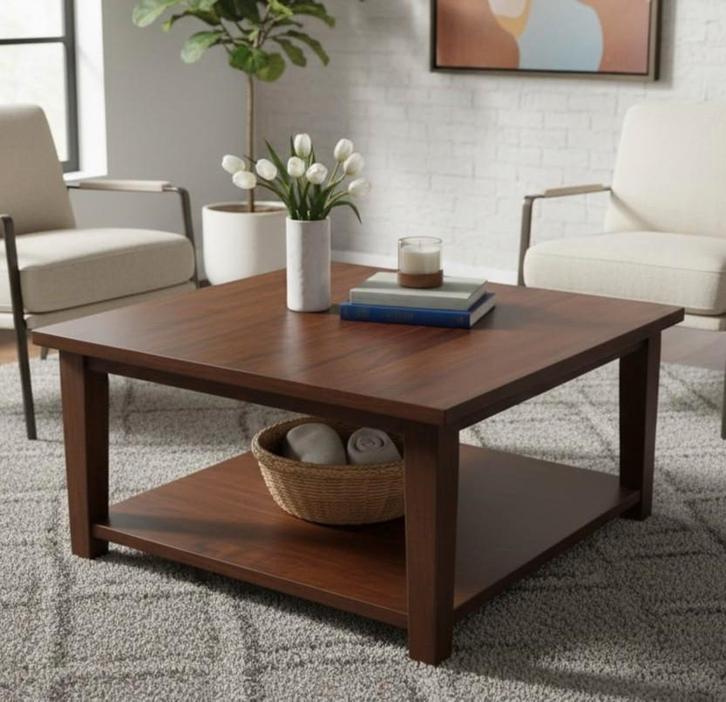 Vintage Italiaans design salontafel in kersenhout., Huis en Inrichting, Tafels | Salontafels, Zo goed als nieuw, Minder dan 50 cm