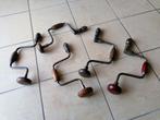 Lot de 5 vilebrequins anciens – outils de menuisier vintage, Ophalen of Verzenden