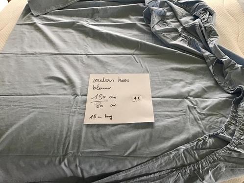 matras hoes blauw 190 cm op 80 cm en 15 cm dik, Huis en Inrichting, Slaapkamer | Beddengoed, Zo goed als nieuw, Blauw, Ophalen of Verzenden
