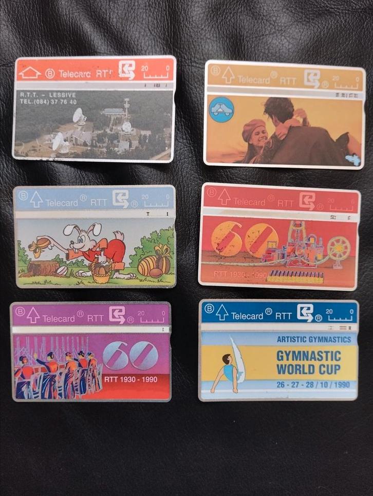 6 gebruikte telefoon RTT kaarten België, Verzamelen, Speelkaarten, Jokers en Kwartetten, Gebruikt, Verzenden