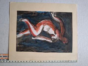 Originele tekening Henri Victor Wolvens Naakte vrouw beschikbaar voor biedingen