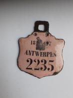 Fietsplaat Antwerpen 1897 opruiming dubbele, Verzamelen, Overige Verzamelen, Ophalen of Verzenden, Gebruikt