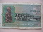 billet de banque du Zaïre des cinq zaïres, Timbres & Monnaies, Envoi