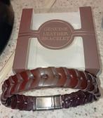 bracelet en cuir brun 21.5cm, Nieuw, Leer, Ophalen of Verzenden, Bruin