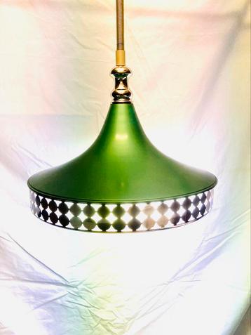GROENE 70’s SPACE AGE “UFO” HANGLAMP (Zie Beschrijving) beschikbaar voor biedingen