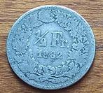 Halve frank Zwitserland 1882 zilver, Ophalen of Verzenden, Overige landen, Losse munt, Zilver