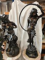 2 grote bronzen beelden en een klok opruimprijsje !!!, Ophalen of Verzenden, Brons