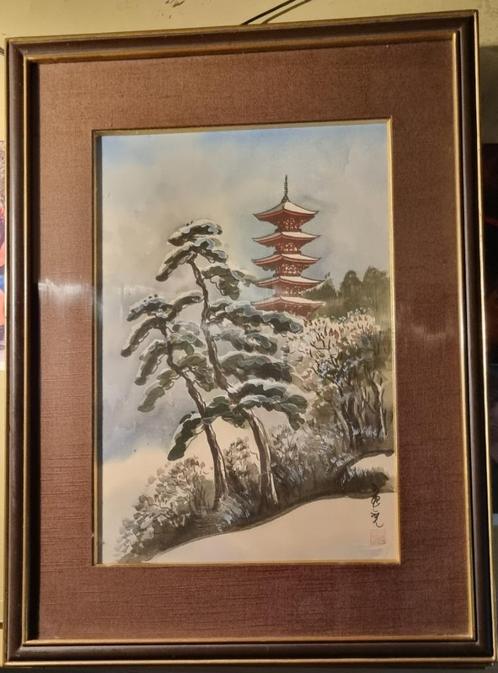 Drie zijden schilderijen uit Japan., Antiek en Kunst, Kunst | Schilderijen | Klassiek, Ophalen of Verzenden