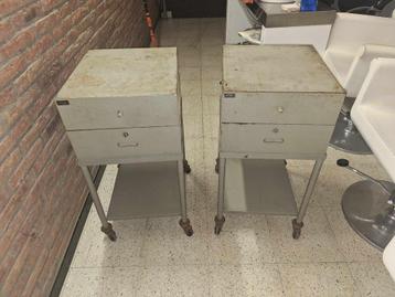 2x Vintage Belgische archiefkast op wielen, Huis en Inrichting, Kasten | Roldeurkasten en Archiefkasten, Ophalen, Minder dan 50 cm