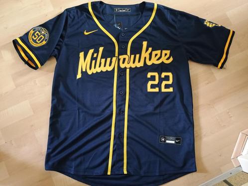Milwaukee Brewers Jersey Yelich maat: M, Sport en Fitness, Honkbal en Softbal, Nieuw, Kleding, Honkbal, Verzenden