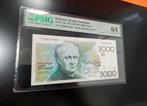 Topkwaliteit FDC 5000 francs Guido Gezelle PMG 64, Postzegels en Munten, Bankbiljetten | België, Ophalen of Verzenden