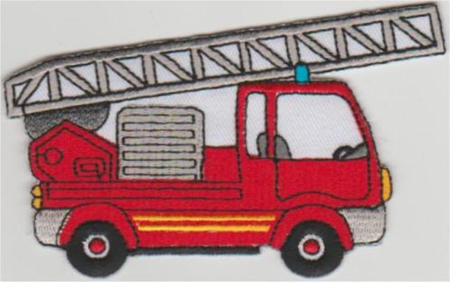 Brandweerauto stoffen opstrijk patch embleem #1, Verzamelen, Kleding en Patronen, Nieuw, Verzenden
