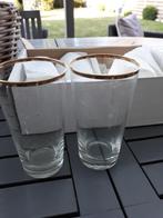 5 longdrinkglazen met gouden rand voor 1e, Ophalen of Verzenden
