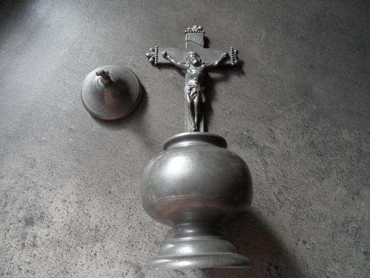 Wijwatervat, Antiek en Kunst, Antiek | Tin, Ophalen