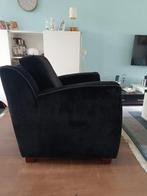 Te koop fauteuil zwart fluweel, Huis en Inrichting, Fauteuils, 75 tot 100 cm, Stof, Retro, 75 tot 100 cm