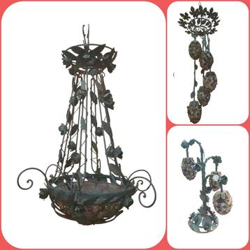 luminaire Art Nouveau. grappes raisins en verre colorées  beschikbaar voor biedingen