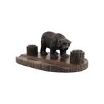 Grote Antieke Zwarte Woud Beer Pennenhouder Inktpot Schwarzw, Ophalen of Verzenden