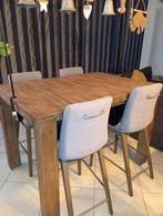 Bartafel + 4 stoelen, Huis en Inrichting, Tafels | Eettafels, Zo goed als nieuw, Ophalen