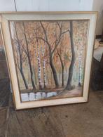 Schilderij achter glas met kader, gesigneerd, Ophalen