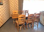Massief eiken tafel met 6 stoelen, Antiek en Kunst, Ophalen