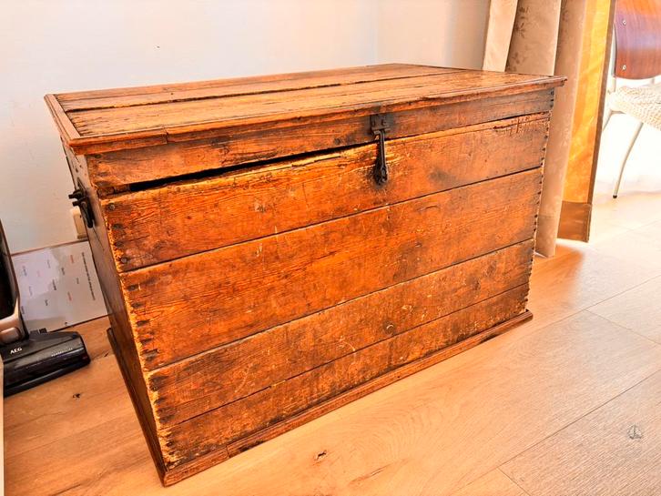 Antieke houten opberg kist, Maison & Meubles, Accessoires pour la Maison | Coffres, Utilisé, 50 à 75 cm, 50 à 75 cm, 50 à 100 cm