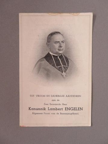 Canon de Liège L. Engelen Cheers Boerenjeugdbond Tongerlo 80, Envoi, Image pieuse