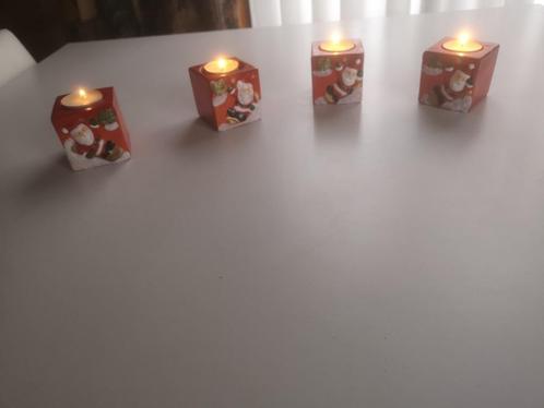 Kerstkaarshouders kubus 4 voor 6 €, Diversen, Kerst, Ophalen of Verzenden