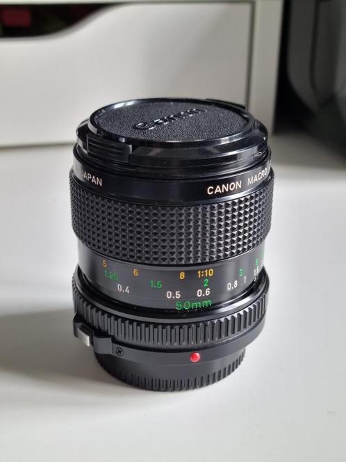 Canon FD 50mm f3.5 macro 1:1 - NIEUWSTAAT! => €49, Audio, Tv en Foto, Fotocamera's Analoog, Zo goed als nieuw, Spiegelreflex, Canon